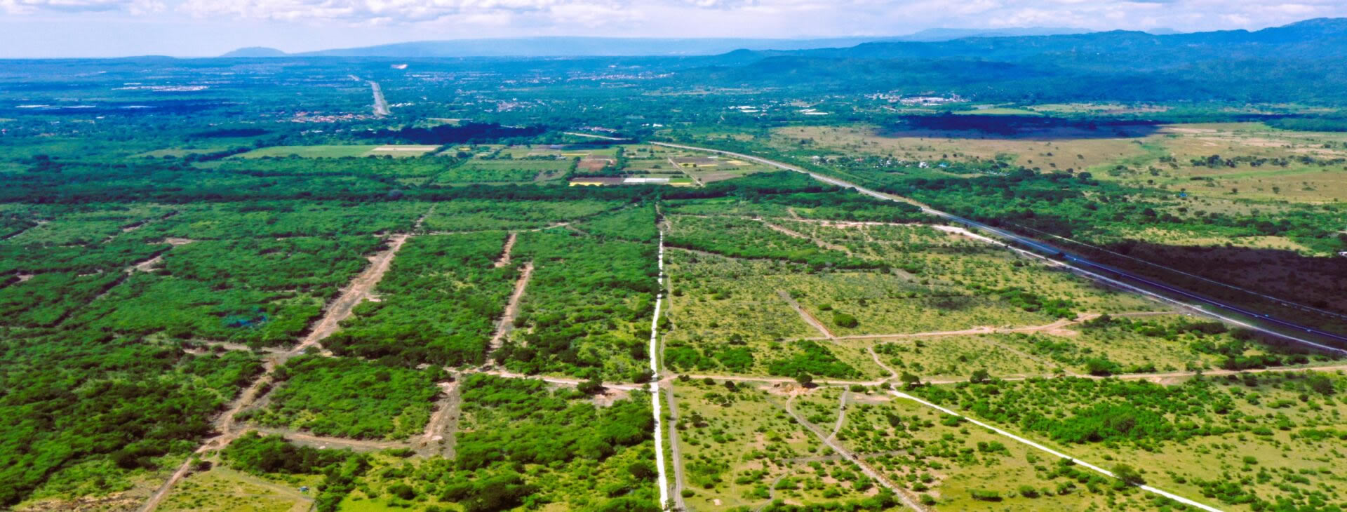Aerial view of Amity Hall agro park